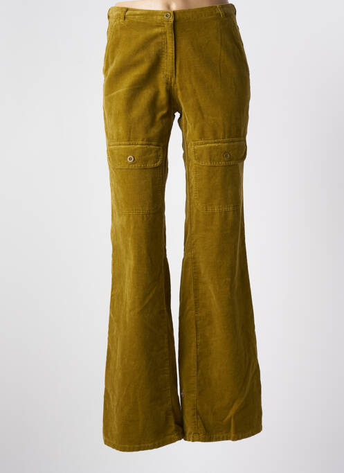 Pantalon flare stretch taille à pinces vert PETIT BATEAU fille