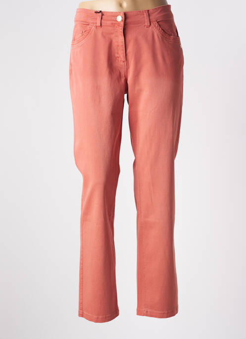 Pantalon slim tissage popeline taille normale rose ÉTYMOLOGIE femme