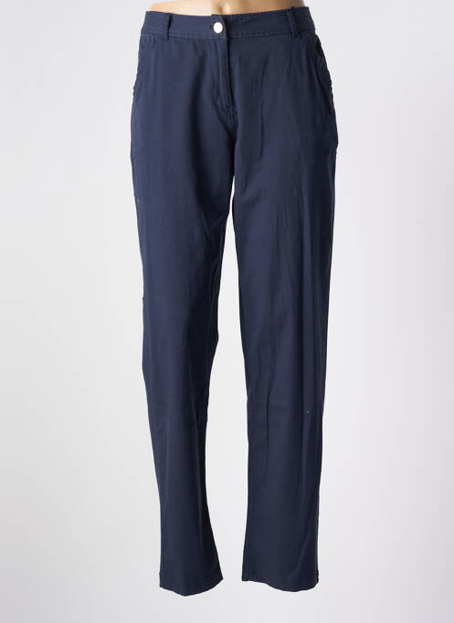 Pantalon droit tissage popeline taille normale bleu ÉTYMOLOGIE femme