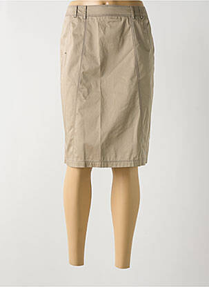 Jupe mi-longue taille à pinces vert BARBARA LEBEK femme