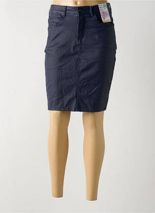 Jupe mi-longue stretch bleu S.QUISE femme