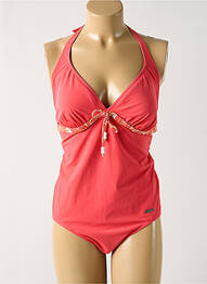 Maillot de bain 1 pièce effet matière satinée haut soutien-gorge moulé rose TRIUMPH femme