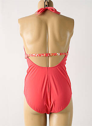Maillot de bain 1 pièce effet matière satinée haut soutien-gorge moulé rose TRIUMPH femme