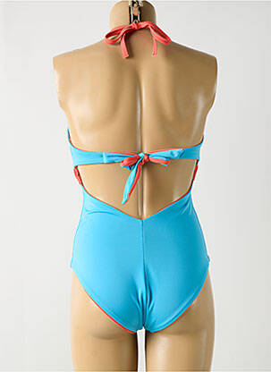 Maillot de bain 1 pièce effet matière satinée haut soutien-gorge balconnet bleu SLOGGI femme