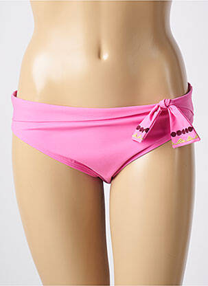Bas de maillot de bain effet matière satinée culotte rose EMPREINTE femme