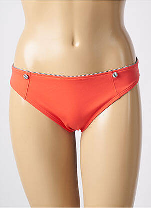 Bas de maillot de bain effet matière satinée culotte orange EMPREINTE femme