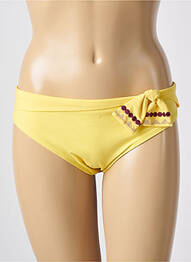 Bas de maillot de bain effet matière satinée culotte jaune EMPREINTE femme