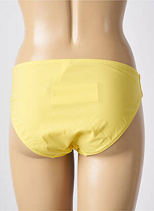 Bas de maillot de bain effet matière satinée culotte jaune EMPREINTE femme