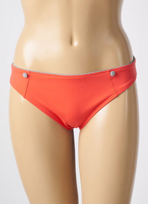 Bas de maillot de bain effet matière satinée culotte orange EMPREINTE femme