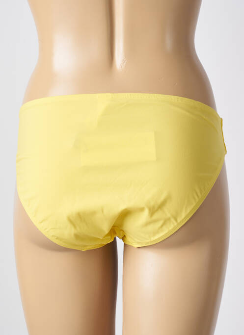 Bas de maillot de bain effet matière satinée culotte jaune EMPREINTE femme