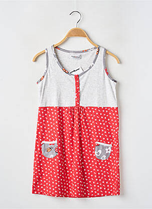 Chemise de nuit col rond rouge MASSANA fille