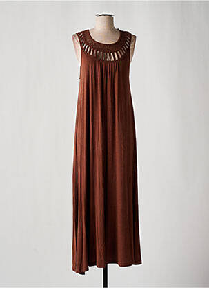 Robe longue sans manche sans manche marron B.YOUNG femme