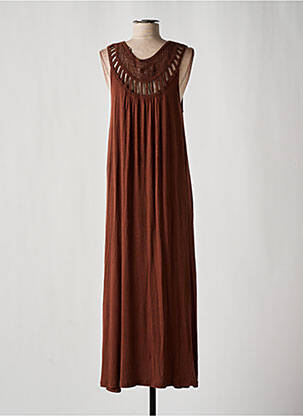 Robe longue sans manche sans manche marron B.YOUNG femme