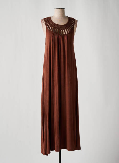 Robe longue sans manche sans manche marron B.YOUNG femme