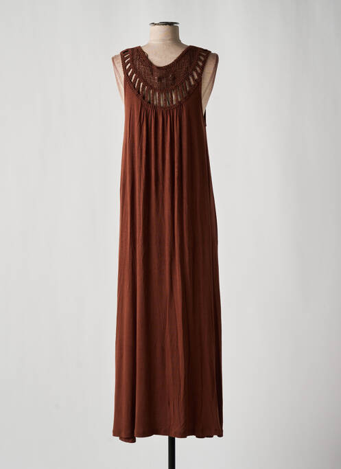 Robe longue sans manche sans manche marron B.YOUNG femme