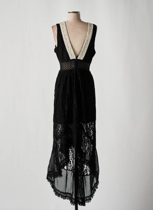 Robe mi-longue noir GOLDEN LIVE pour femme