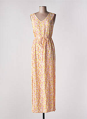 Robe longue imprimé fantaisie sans manche jaune VERO MODA femme