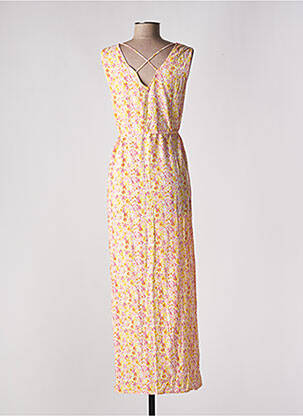 Robe longue imprimé fantaisie sans manche jaune VERO MODA femme