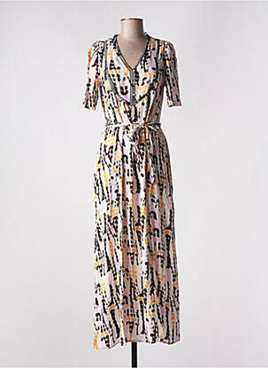 Robe longue imprimé fantaisie manches courtes noir VERO MODA femme