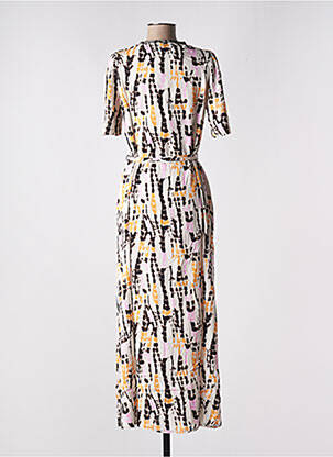 Robe longue imprimé fantaisie manches courtes noir VERO MODA femme