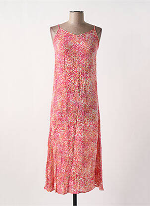 Robe longue manches bretelles ajustables fines bretelles rose VERO MODA femme