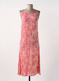 Robe longue manches bretelles ajustables fines bretelles rose VERO MODA femme