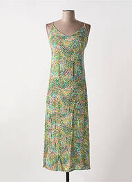 Robe longue manches bretelles ajustables fines bretelles vert VERO MODA femme