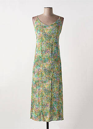 Robe longue manches bretelles ajustables fines bretelles vert VERO MODA femme