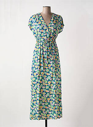Robe longue manches courtes manches courtes vert C'EST BEAU LA VIE femme