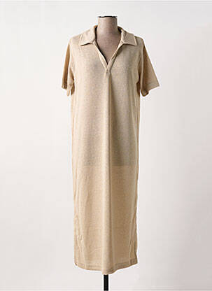 Robe longue manches courtes manches courtes beige B.YOUNG femme