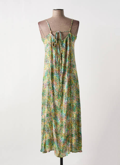 Robe longue manches bretelles ajustables fines bretelles vert VERO MODA femme