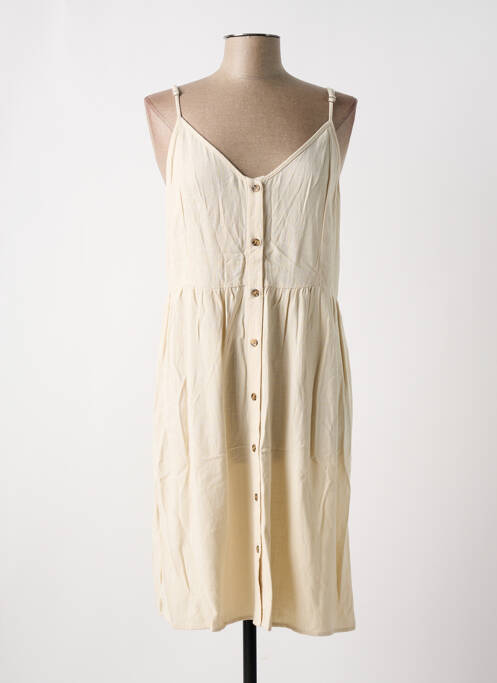 Robe mi-longue beige PIECES pour femme