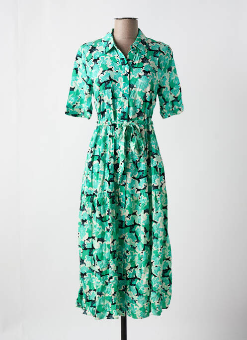 Robe mi-longue vert PIECES pour femme