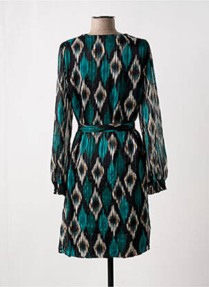 Robe mi-longue coupe fluide manches longues vert VERO MODA femme