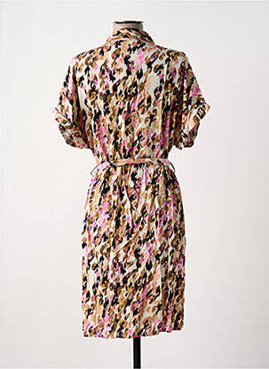 Robe mi-longue manches courtes manches courtes beige VERO MODA femme