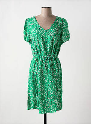 Robe mi-longue imprimé fantaisie manches courtes vert VERO MODA femme