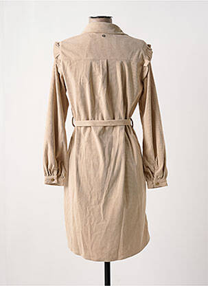 Robe courte manches longues manches longues beige DEELUXE femme