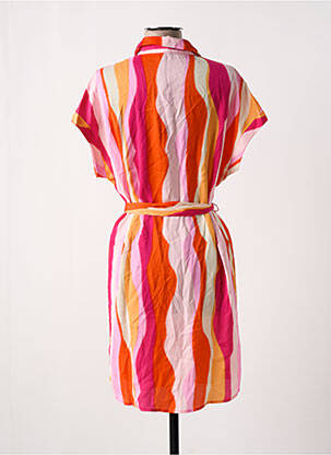Robe mi-longue coupe fluide manches courtes rose VERO MODA femme