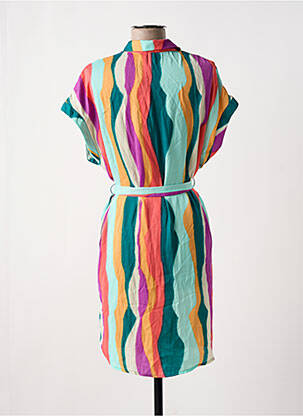 Robe mi-longue coupe fluide manches courtes vert VERO MODA femme