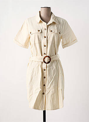 Robe courte manches courtes manches courtes beige VERO MODA femme