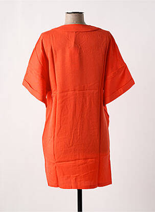 Robe courte manches courtes manches courtes orange ORFEO femme