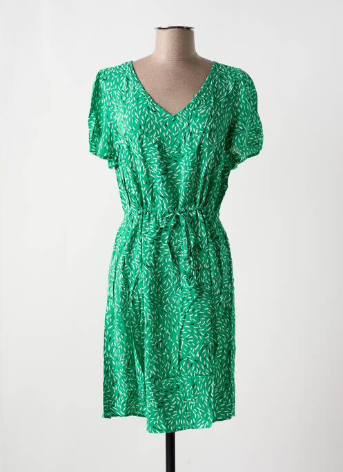 Robe mi-longue imprimé fantaisie manches courtes vert VERO MODA femme