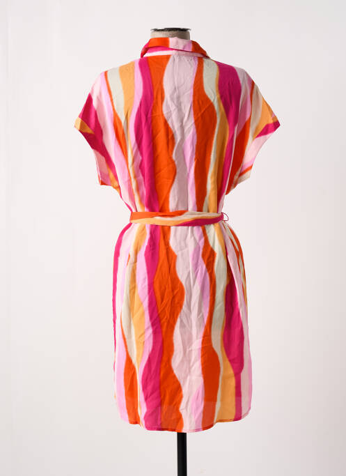 Robe mi-longue coupe fluide manches courtes rose VERO MODA femme
