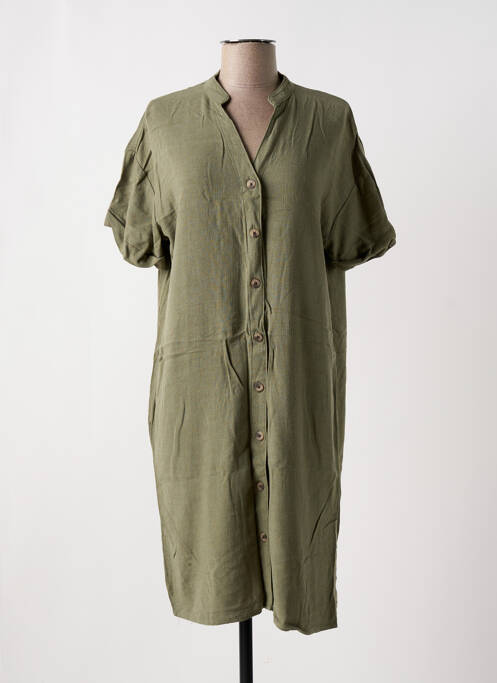 Robe mi-longue vert PIECES pour femme