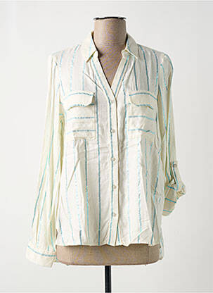 Chemisier tissage crêpe manches longues beige VERO MODA femme