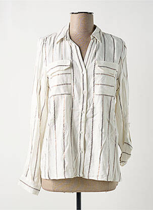 Chemisier tissage crêpe manches longues beige VERO MODA femme