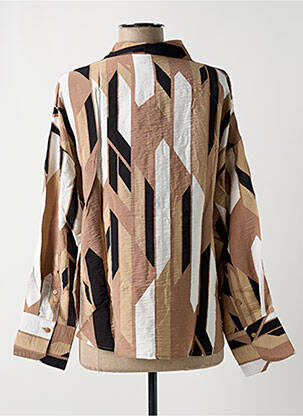 Chemisier tissage crêpe manches longues marron VERO MODA femme