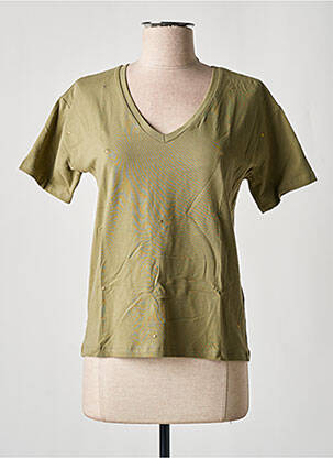 T-shirt imprimé fantaisie manches courtes vert PIECES femme