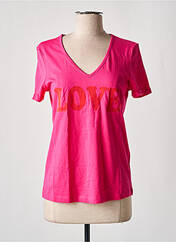 T-shirt rose VERO MODA pour femme seconde vue