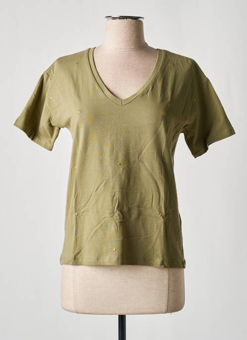 T-shirt imprimé fantaisie manches courtes vert PIECES femme